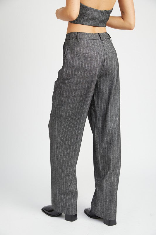 Melanie Pinstriped Loose Fit Pants