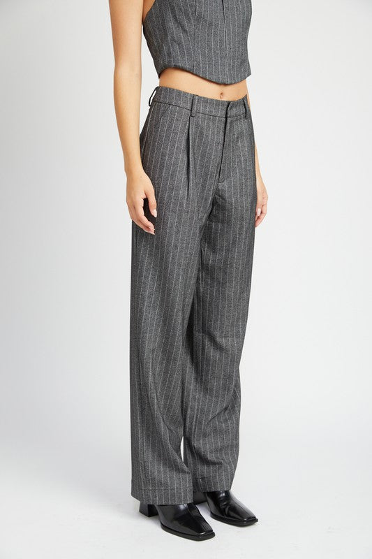 Melanie Pinstriped Loose Fit Pants