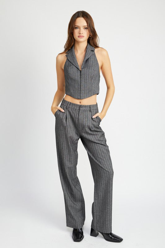 Melanie Pinstriped Loose Fit Pants