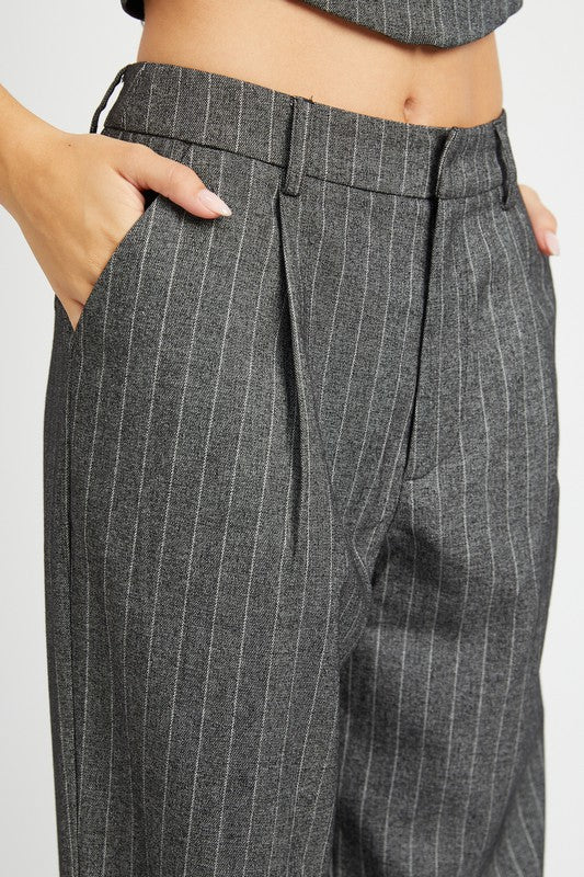 Melanie Pinstriped Loose Fit Pants