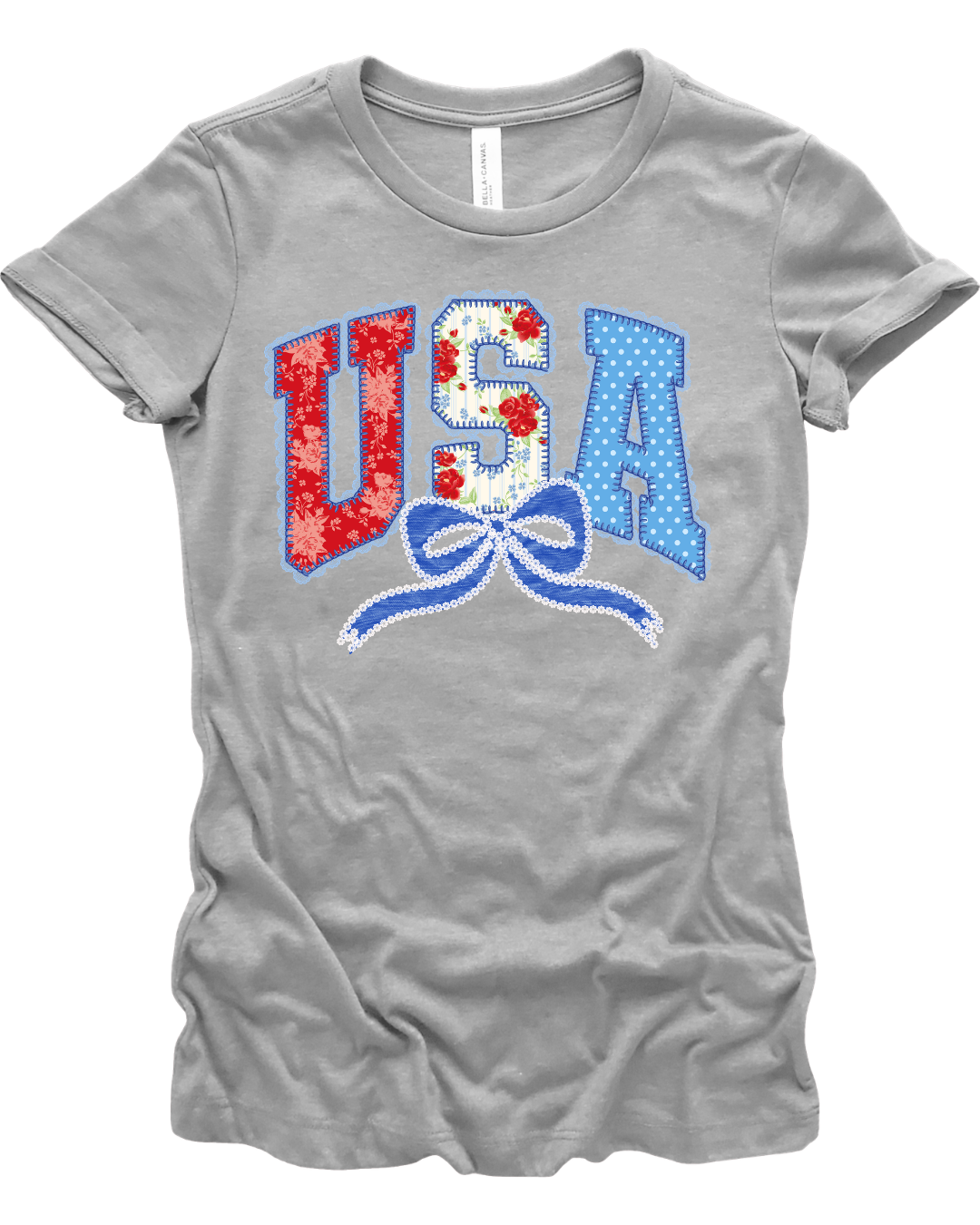 USA Faux Applique with Bow