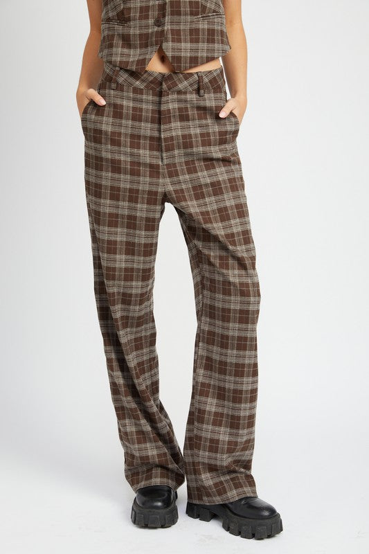 Justine Plaid High Waist Trousers