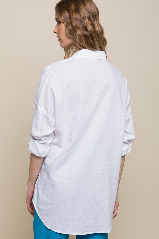 Linen Oversized Button Down Shirt