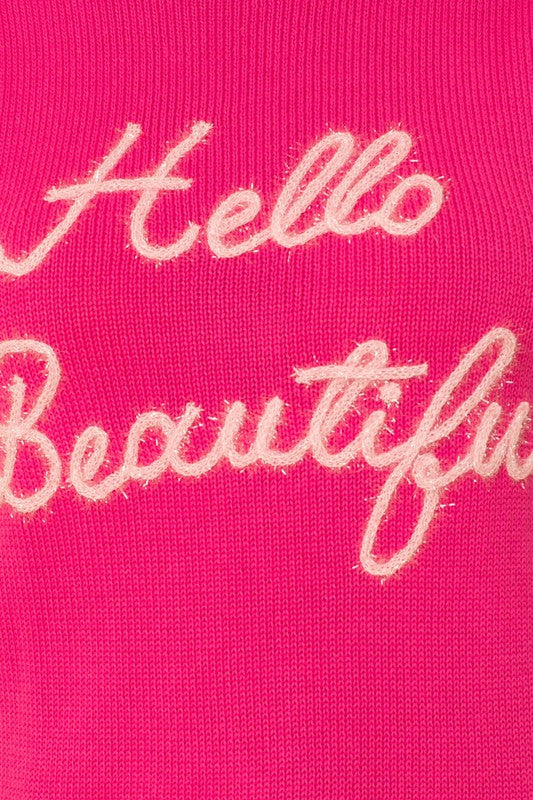 Hello Beautiful Script Sweater