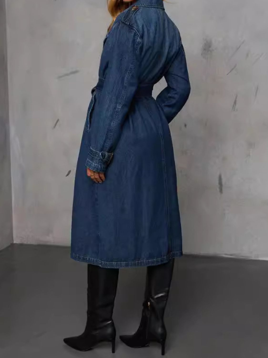 Denim Double-Breasted Trench