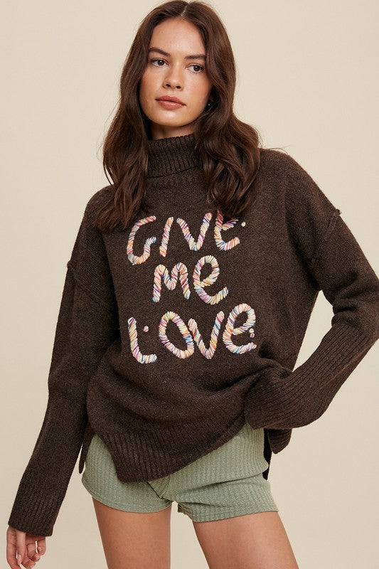 Give Me Love Stitched Sweater