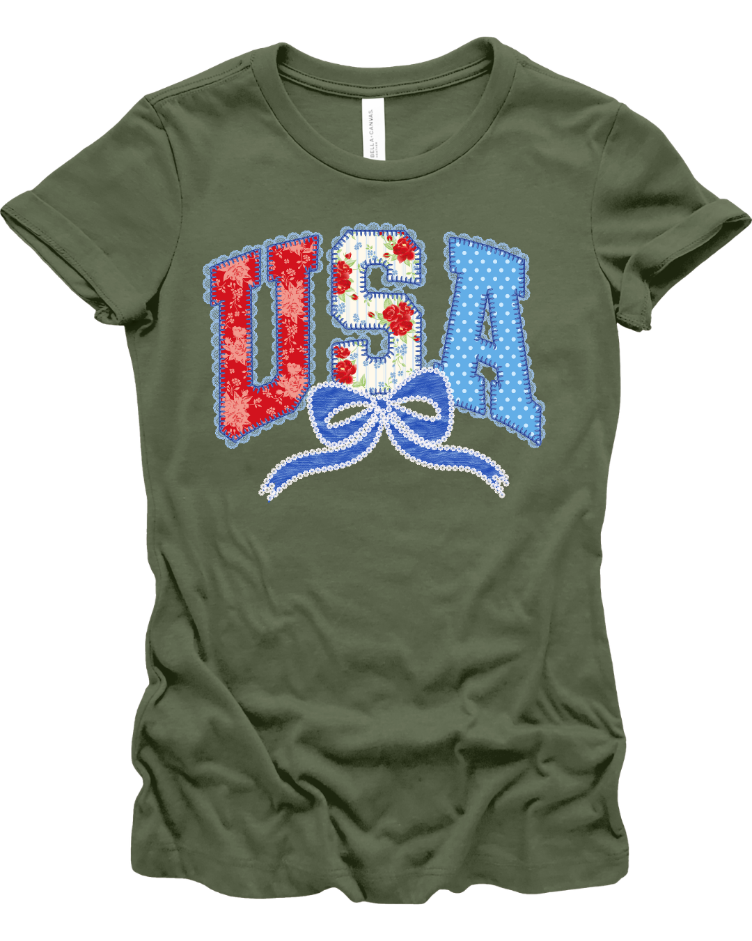 USA Faux Applique with Bow
