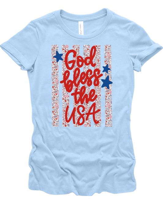 Floral God Bless USA