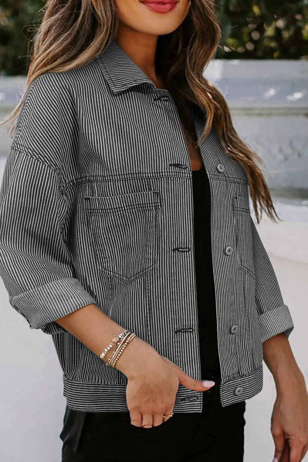 Striped Denim Jacket