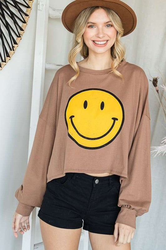 Smiley Face Crop T-Shirt