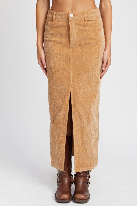 Deanna Corduroy Midi Skirt