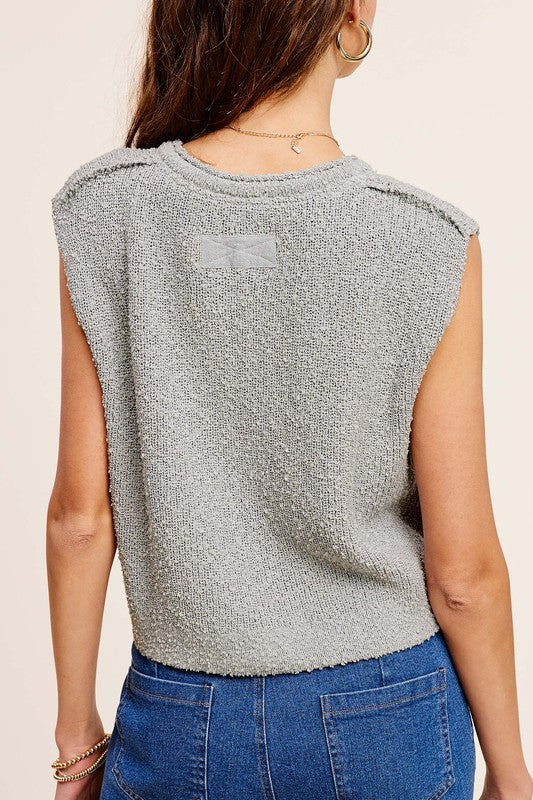 Slouchy Cropped Sweater Top