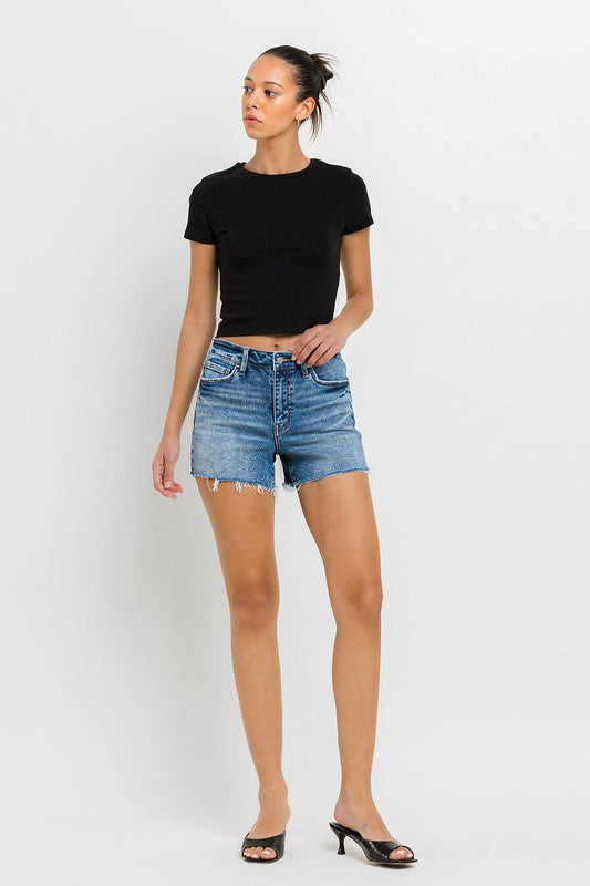 Preston High Rise Raw Hem Shorts