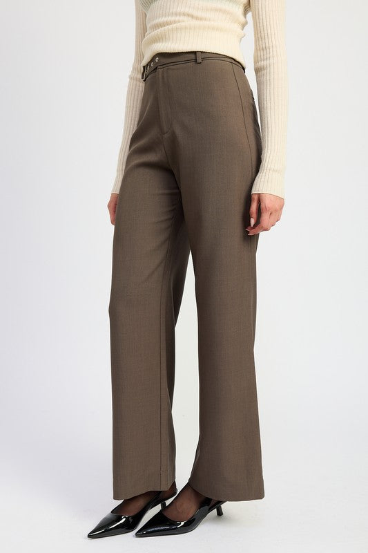 Adjustable Trouser Pants with Buckle