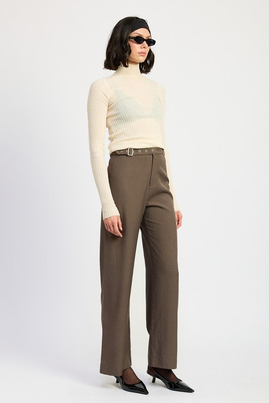 Adjustable Trouser Pants with Buckle