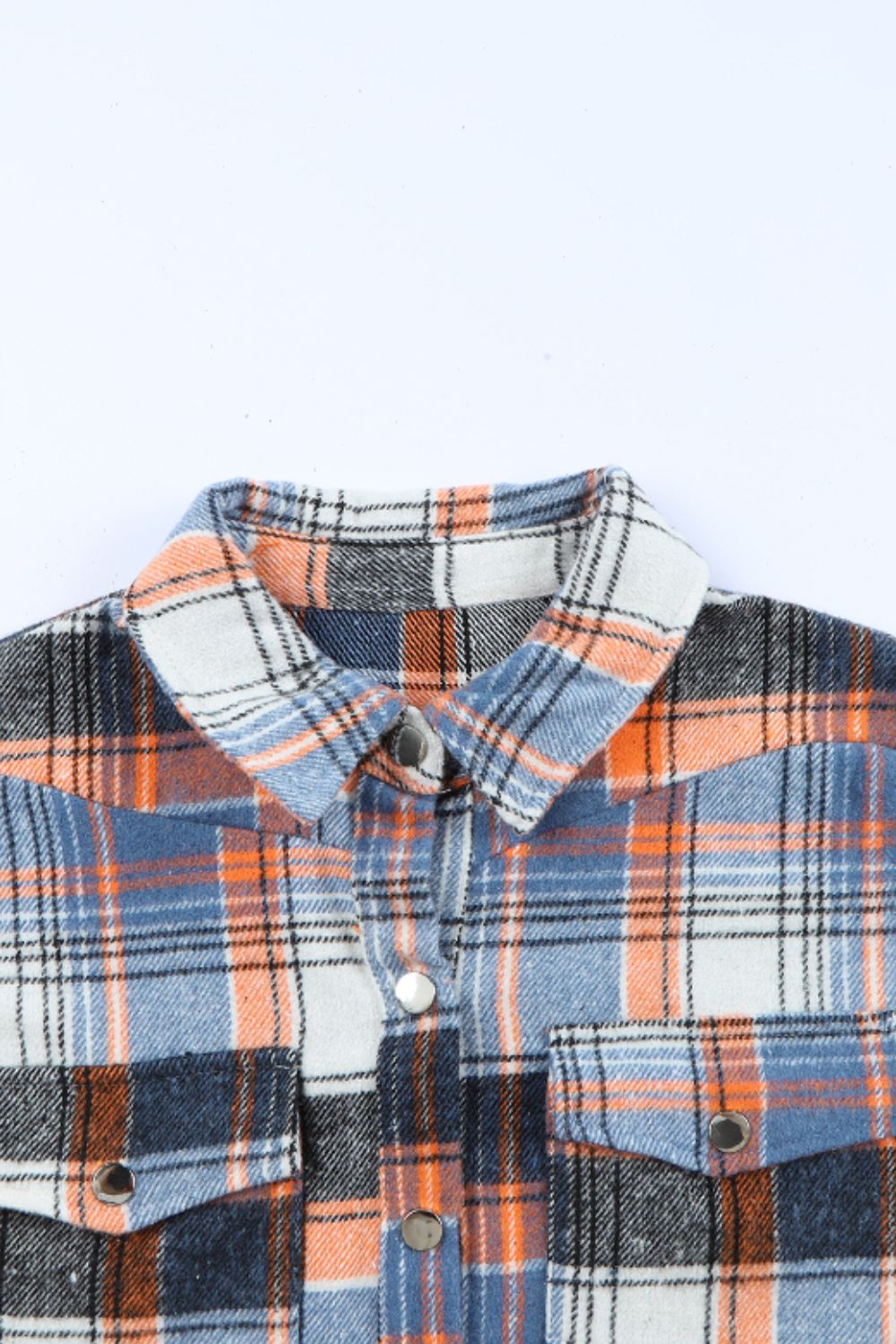 Relaxed Peplum Flannel Plaid Shirt