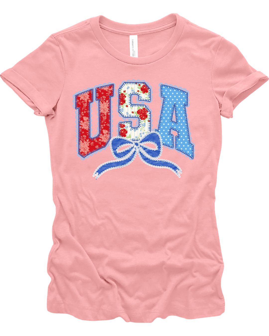 USA Faux Applique with Bow