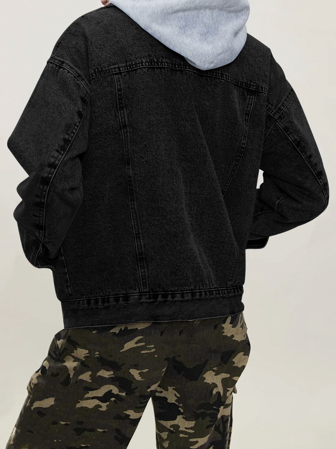 Button Up Sherpa Lined Denim Jacket