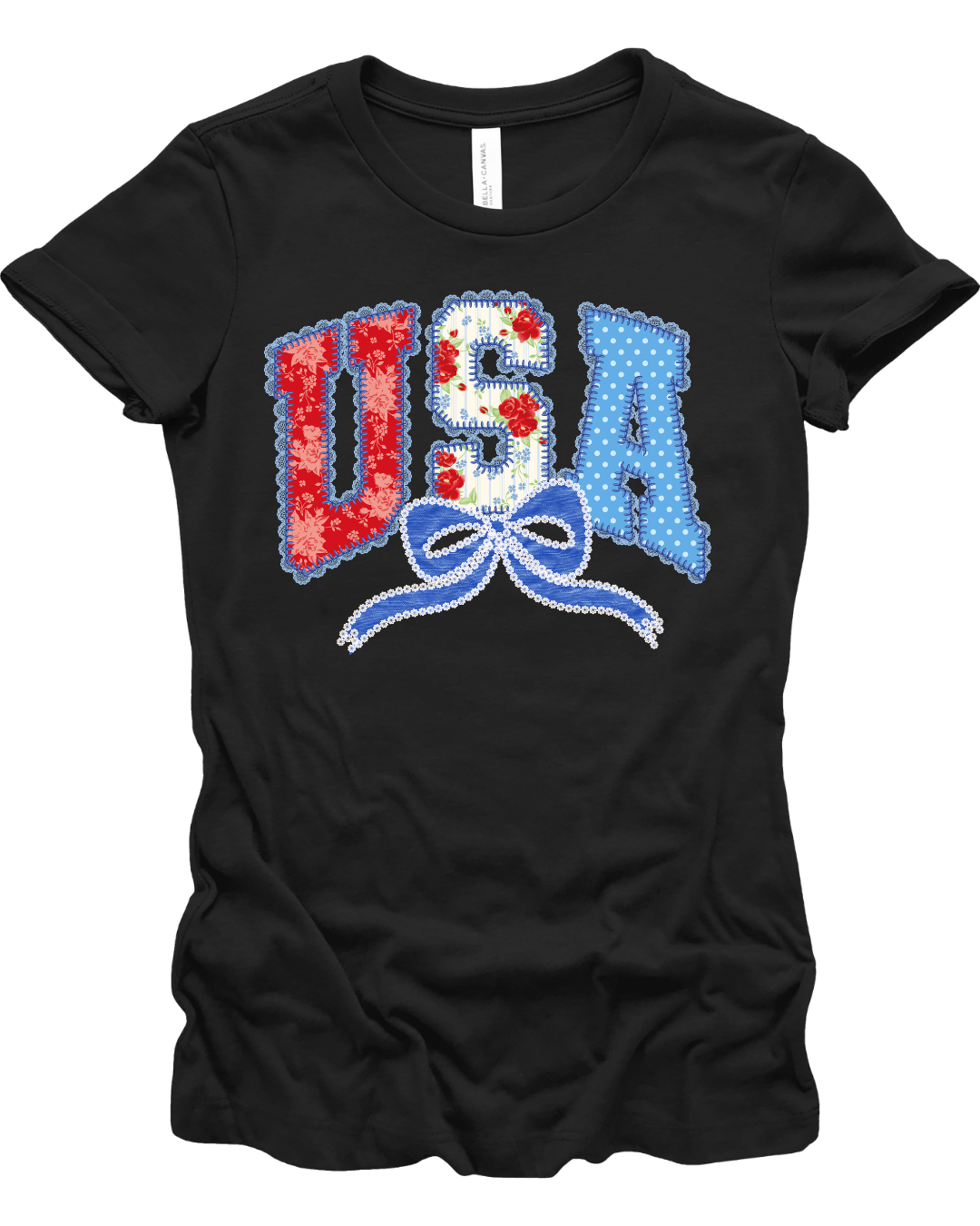 USA Faux Applique with Bow