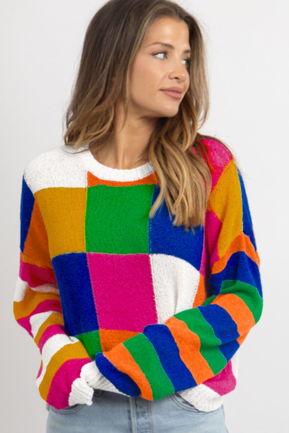 90s Style Color Block Sweater