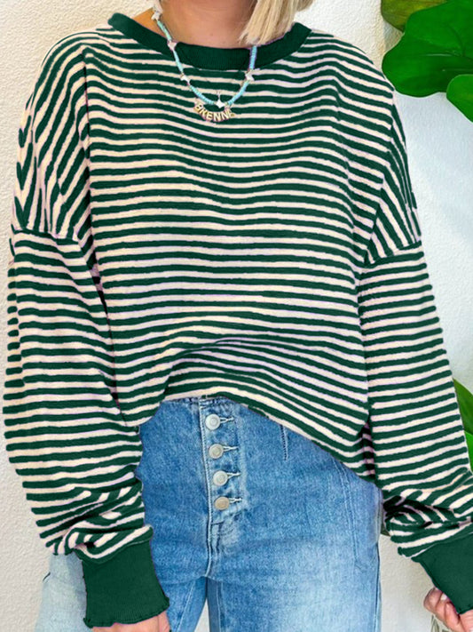 Striped Long Sleeve Sweatshirt