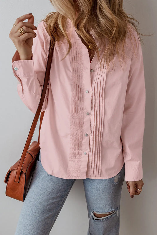 Button Up Front Pleat Shirt