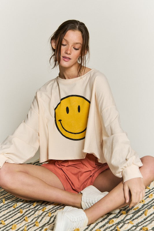 Smiley Face Crop T-Shirt