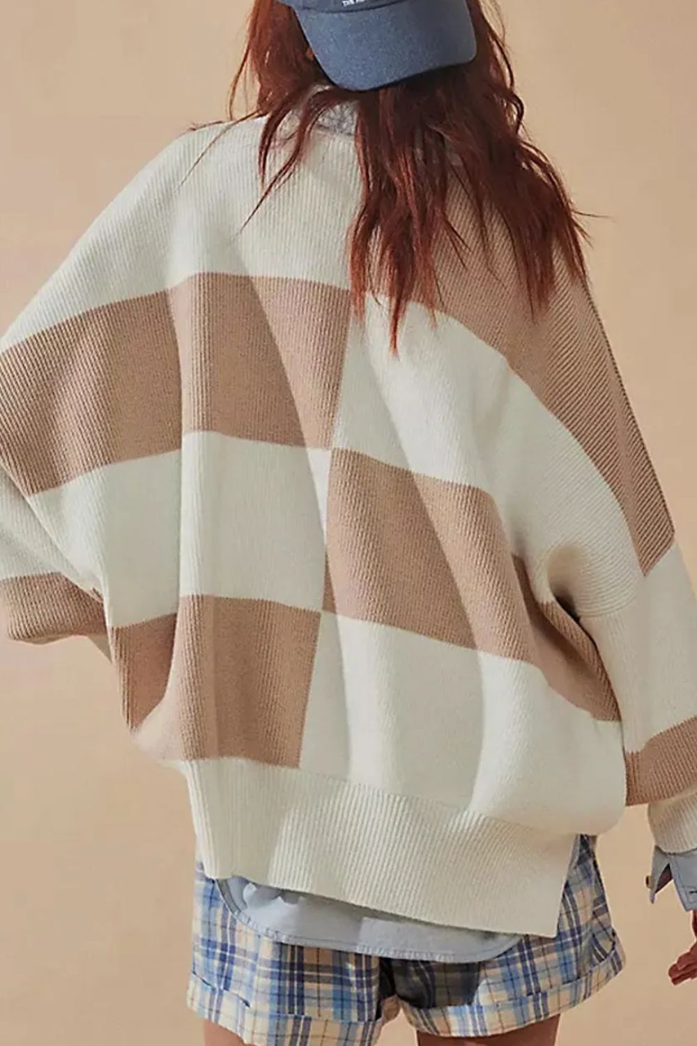 Color Block Checkered Sweater