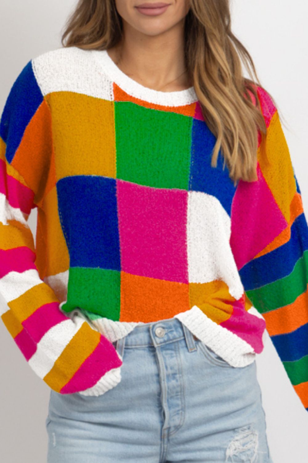 90s Style Color Block Sweater