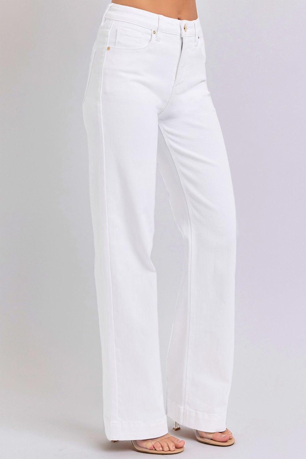 RISEN High Waist Straight Jeans in White