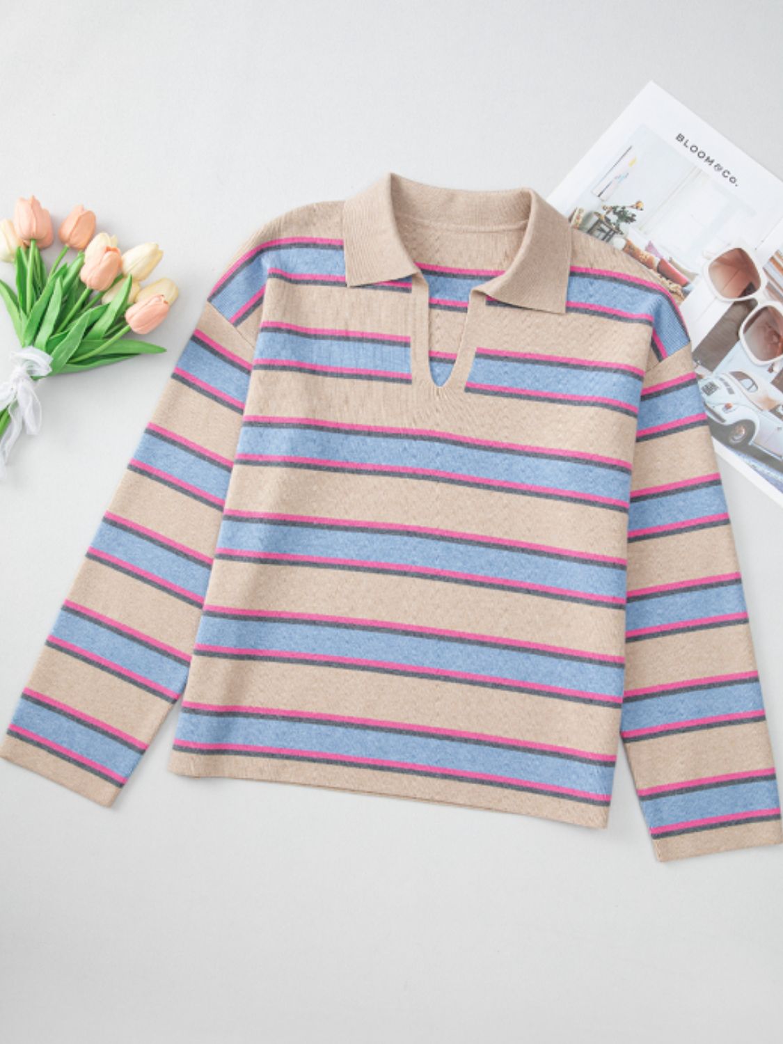 Johnny Collar Stripe Sweater