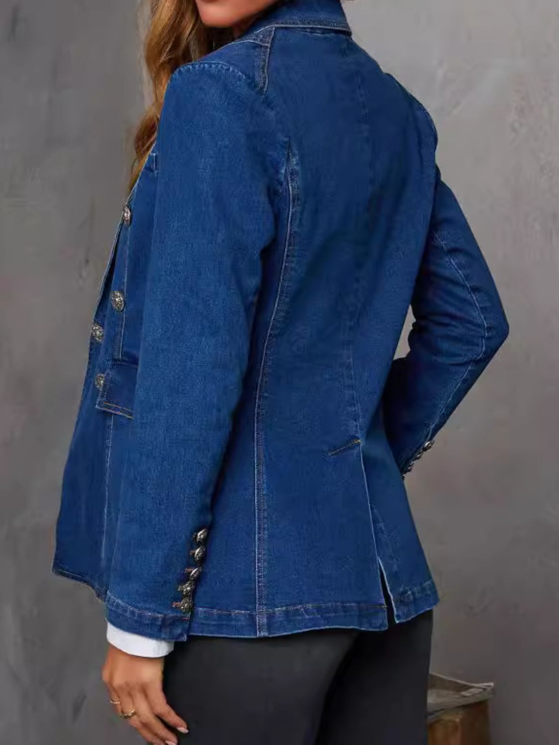 Collared Denim Blazer