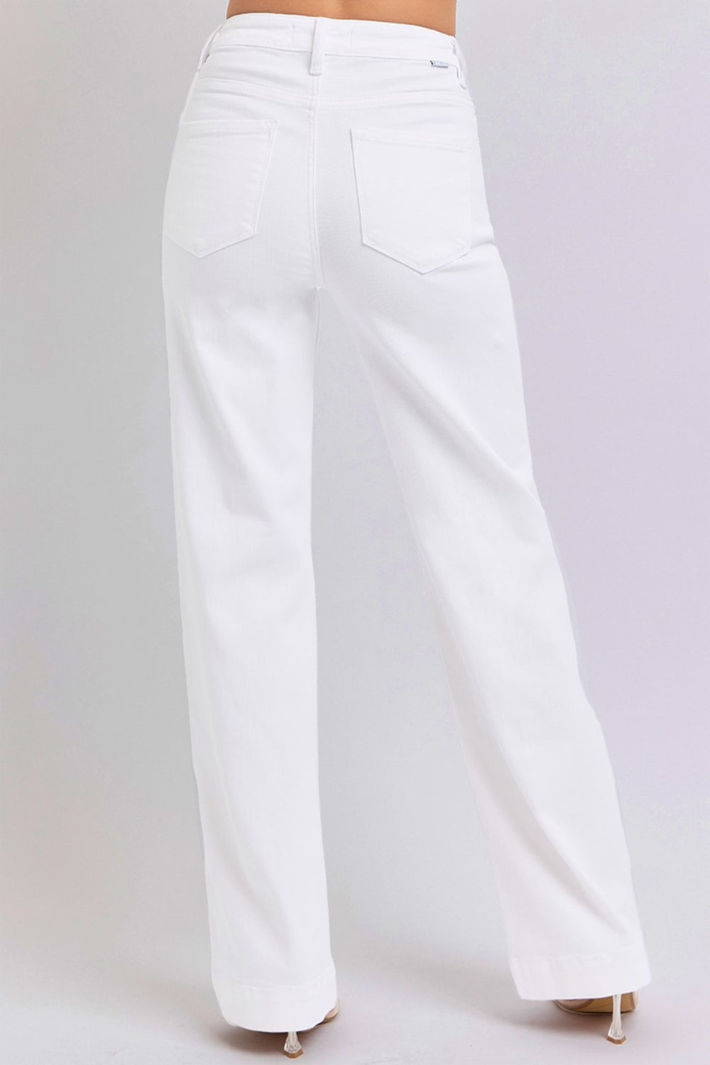 RISEN High Waist Straight Jeans in White