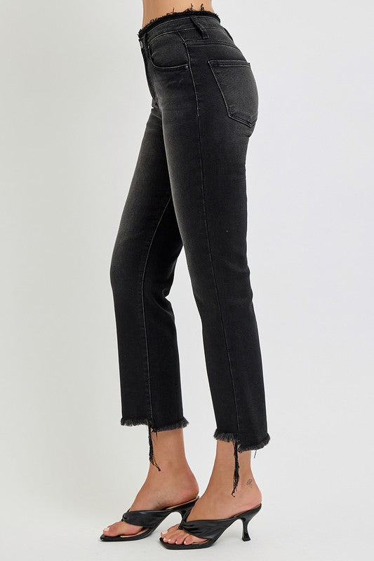 RISEN Raw Hem Cropped Flare Jeans