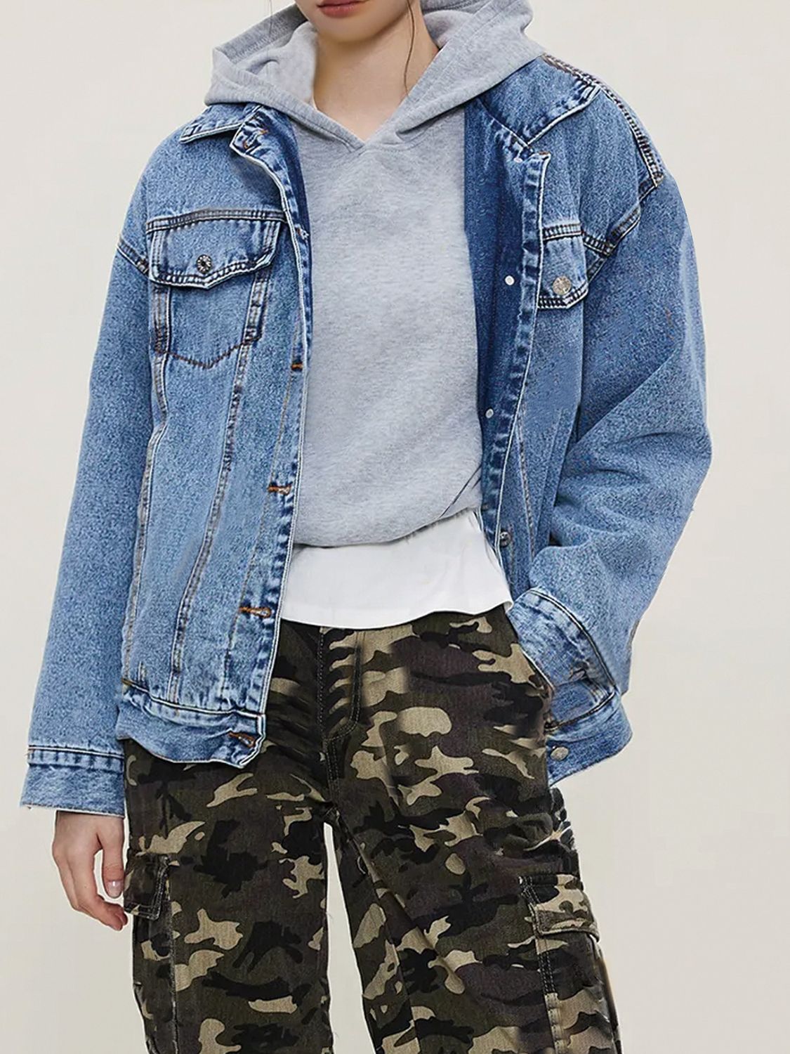 Button Up Sherpa Lined Denim Jacket