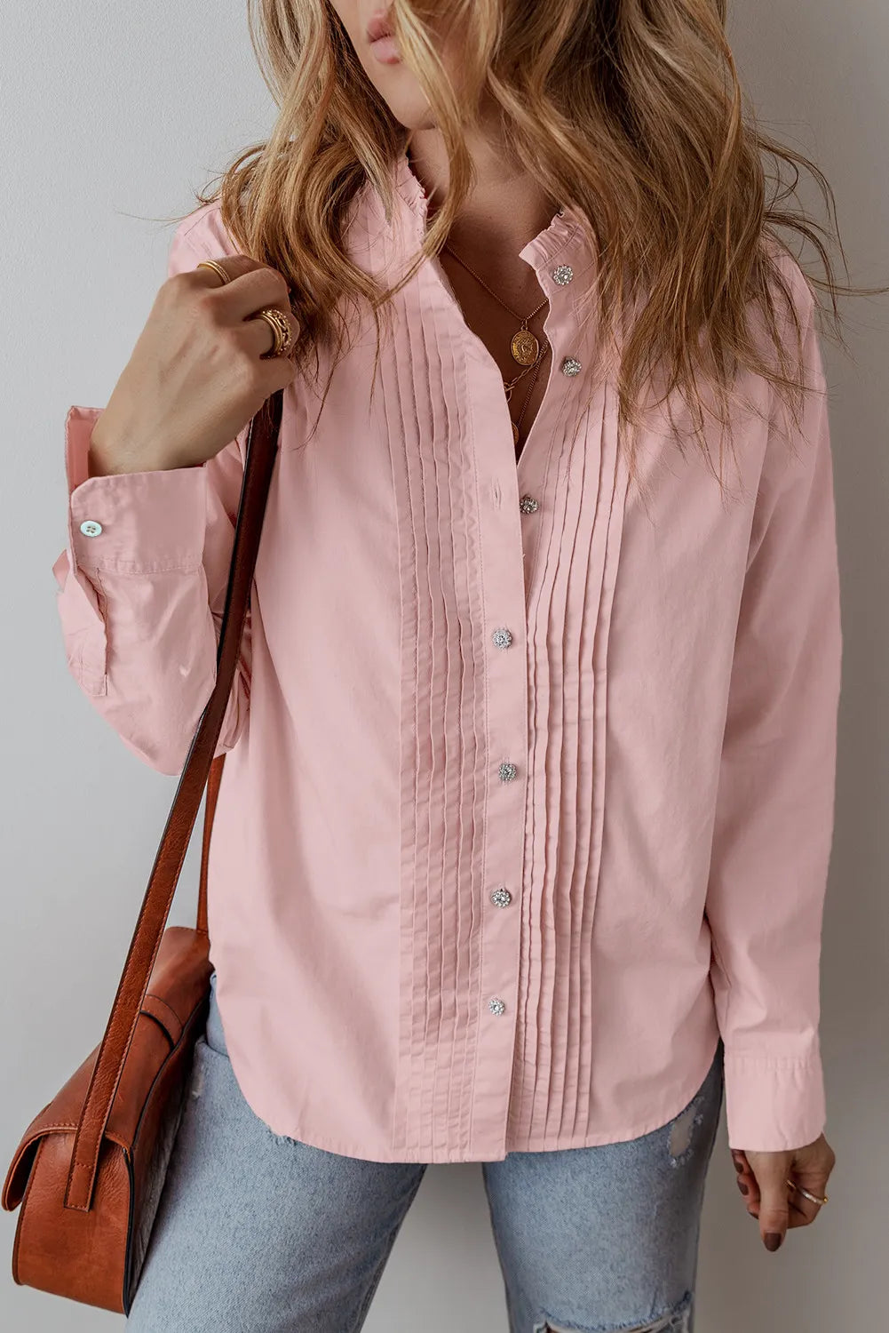 Button Up Front Pleat Shirt