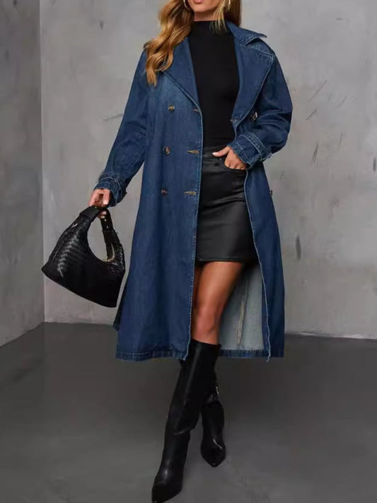 Denim Double-Breasted Trench