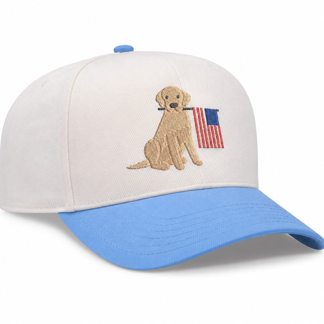Lab with Flag Hat
