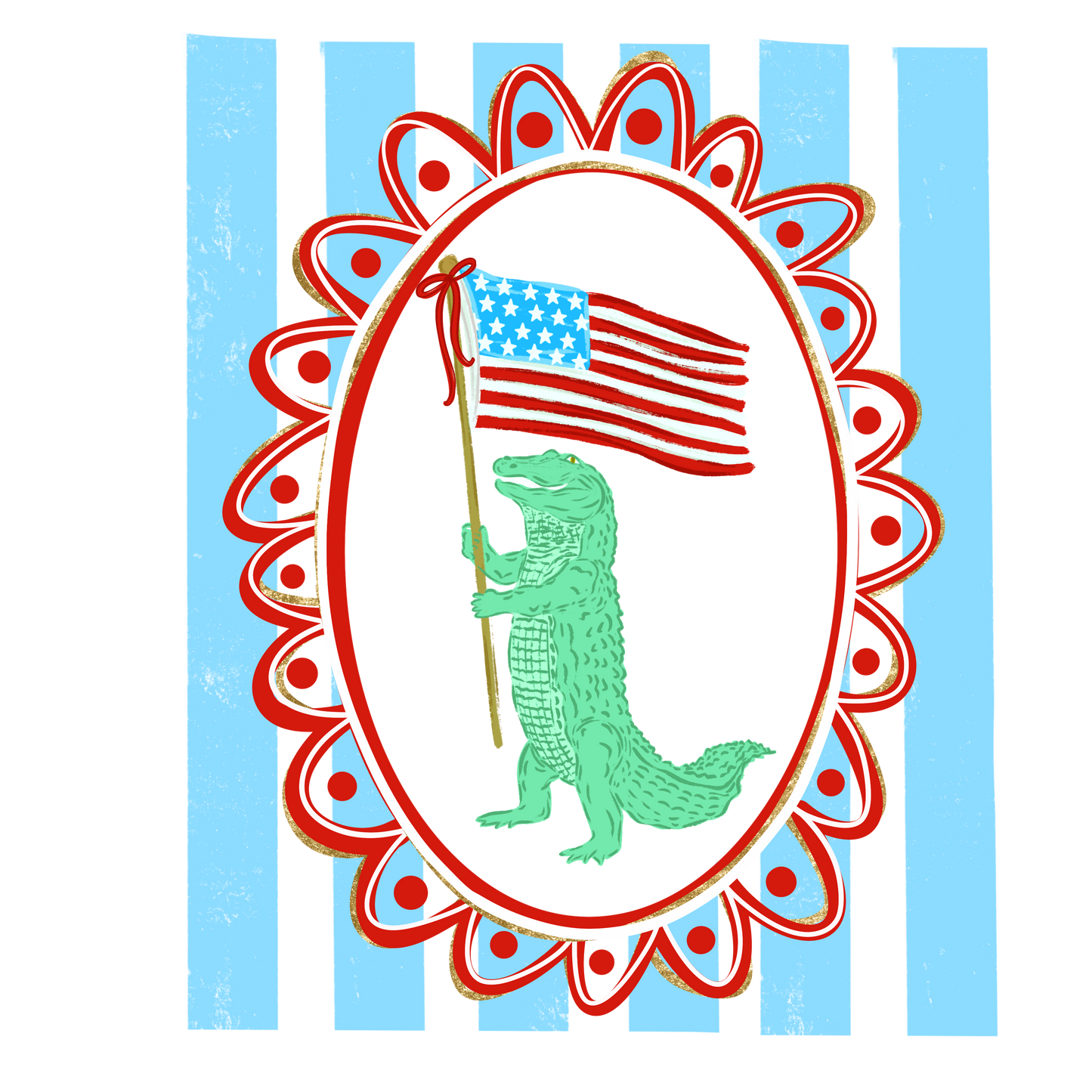 Framed Patriotic Gator