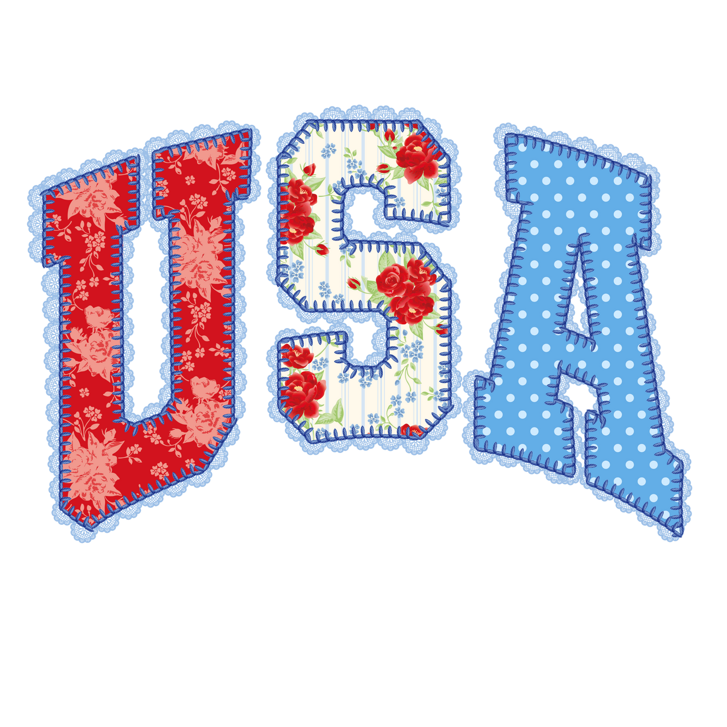 USA Faux Applique