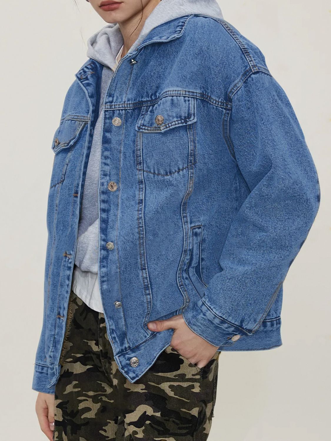 Button Up Sherpa Lined Denim Jacket