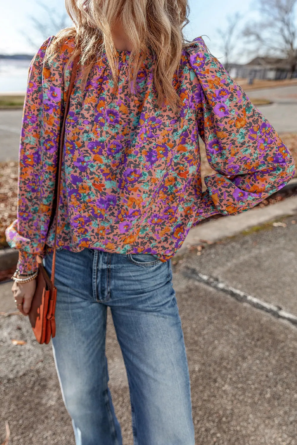 Floral Print Long Sleeve Blouse