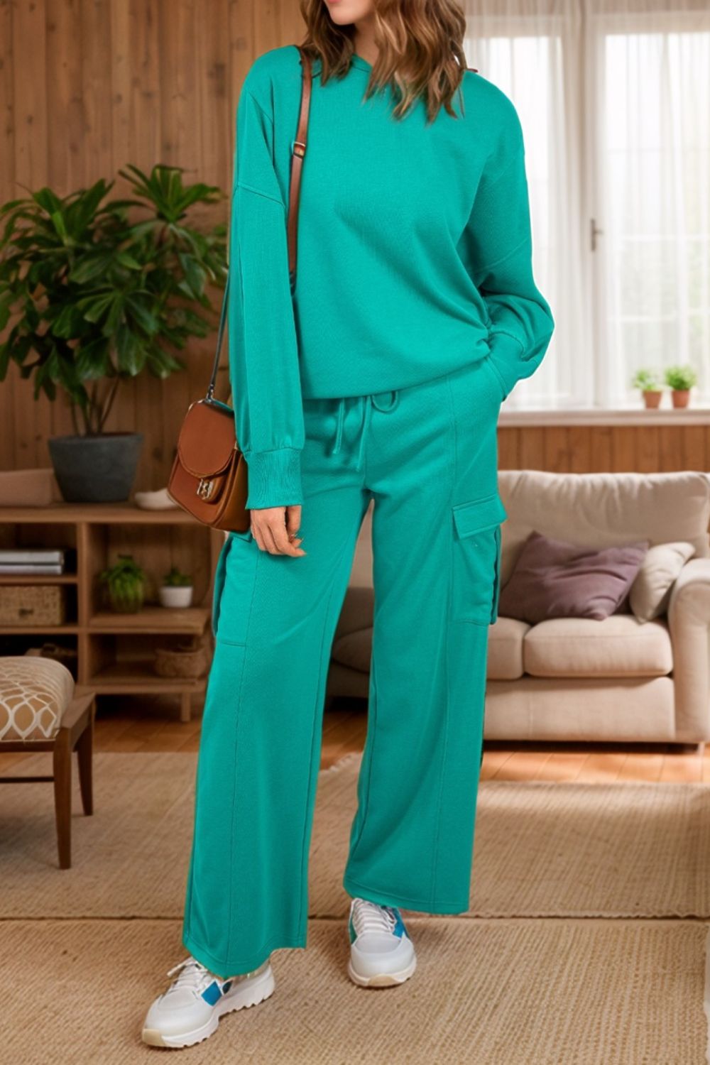 Long Sleeve Top and Drawstring Pants Set