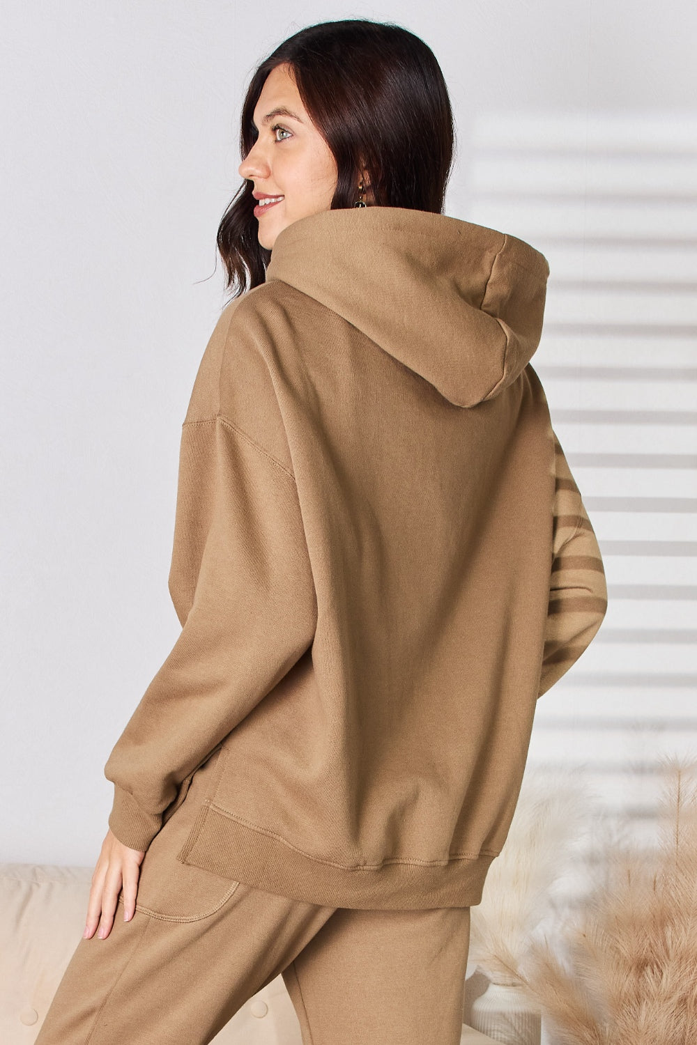 Mocha Drawstring Hoodie