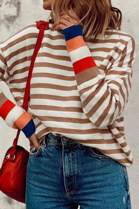 Striped Multi-Color Wrist Sweater