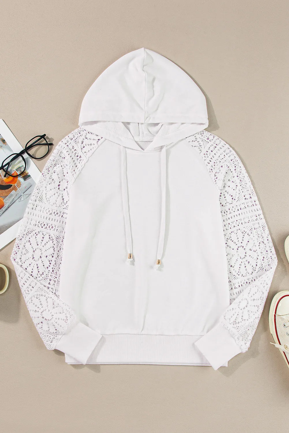 Openwork Long Sleeve Hoodie