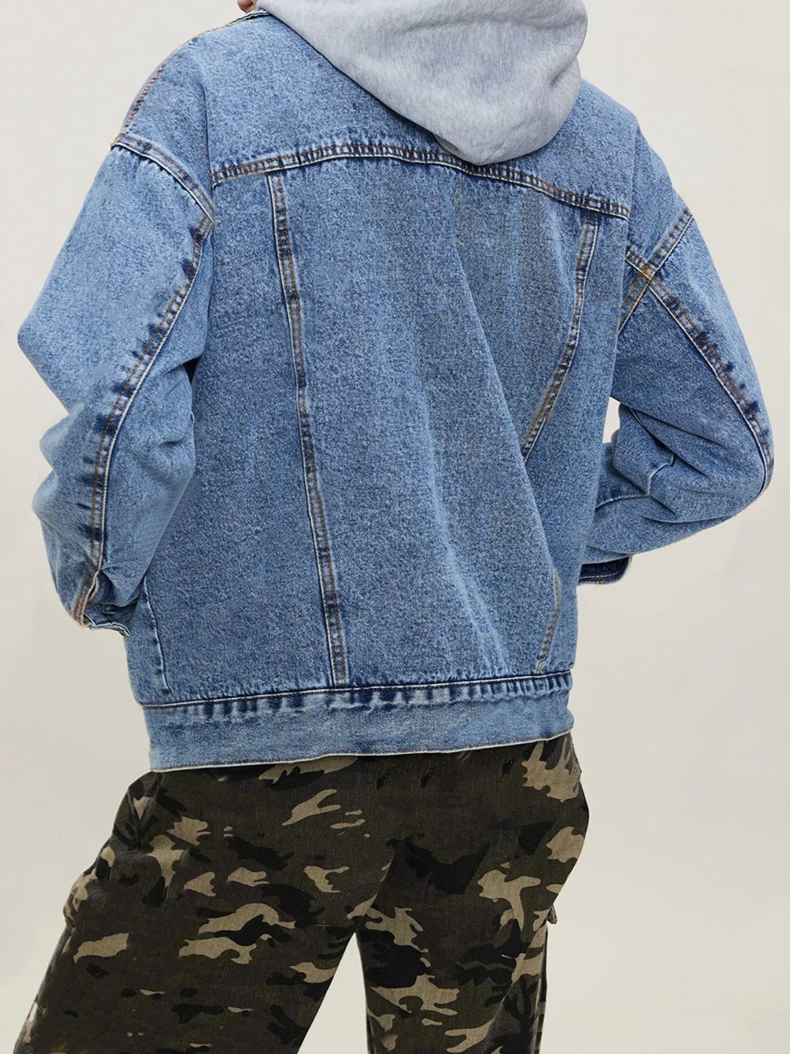 Button Up Sherpa Lined Denim Jacket