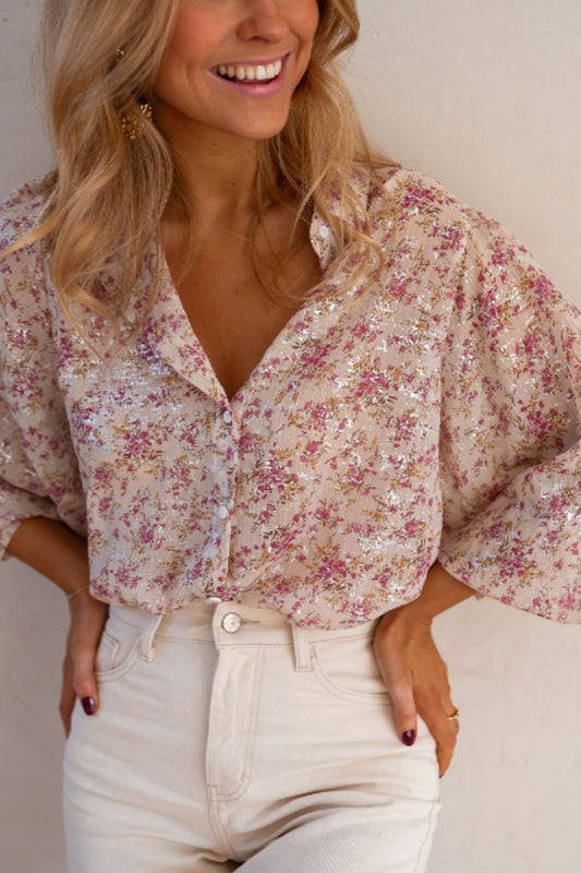 Shimmer Printed Collared Shirt