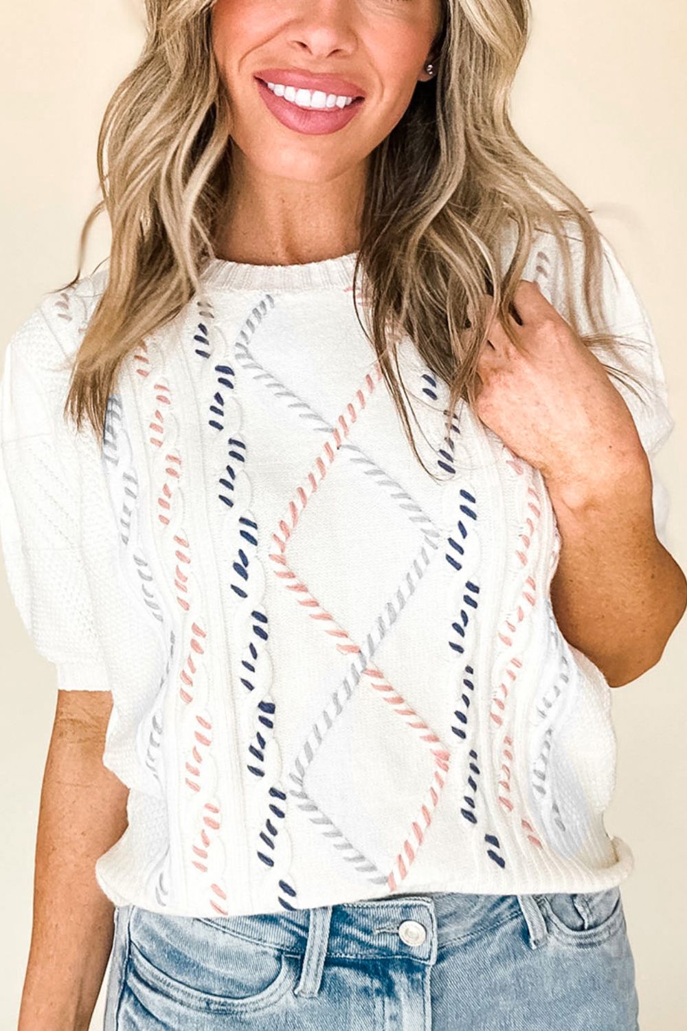 Cable Knit Criss Cross Sweater