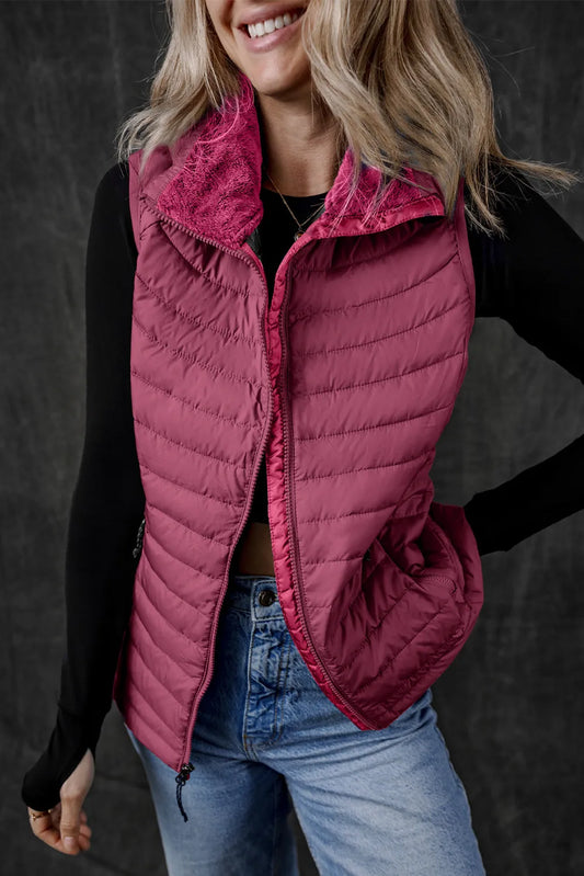 Zip Up Vest with Fuzzy Lining